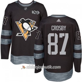 Män Ishockey Pittsburgh Penguins Tröja Sidney Crosby 87 1917-2017 100th Anniversary Adidas Svart Authentic